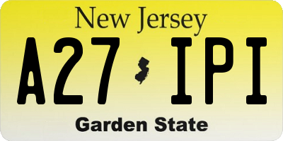 NJ license plate A27IPI