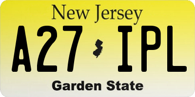 NJ license plate A27IPL