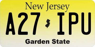 NJ license plate A27IPU