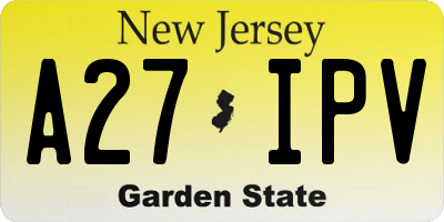 NJ license plate A27IPV