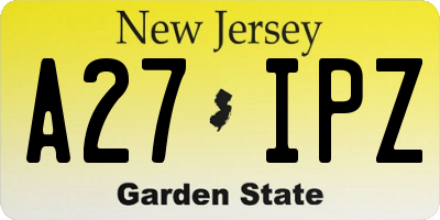 NJ license plate A27IPZ