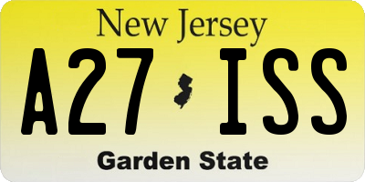 NJ license plate A27ISS