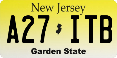NJ license plate A27ITB