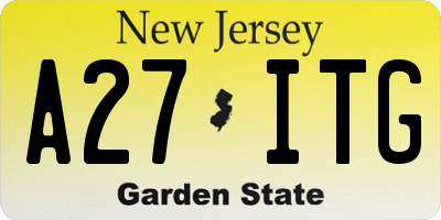 NJ license plate A27ITG