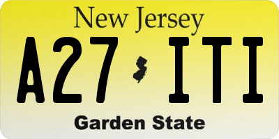 NJ license plate A27ITI