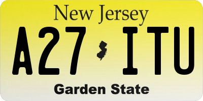 NJ license plate A27ITU