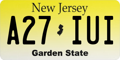 NJ license plate A27IUI