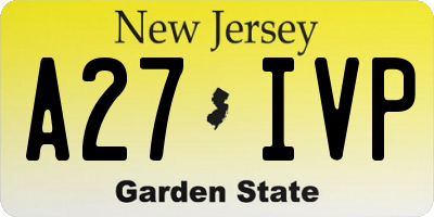 NJ license plate A27IVP