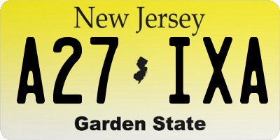NJ license plate A27IXA