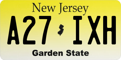 NJ license plate A27IXH