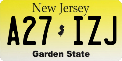 NJ license plate A27IZJ