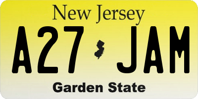 NJ license plate A27JAM