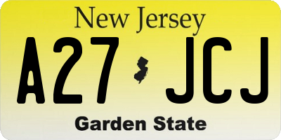NJ license plate A27JCJ