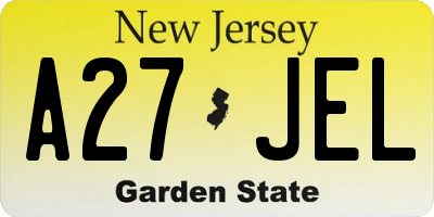 NJ license plate A27JEL
