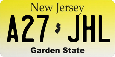 NJ license plate A27JHL