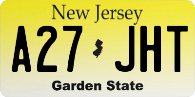 NJ license plate A27JHT
