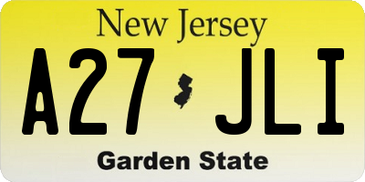 NJ license plate A27JLI