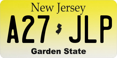 NJ license plate A27JLP