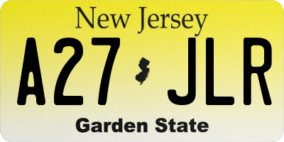 NJ license plate A27JLR