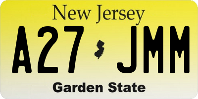 NJ license plate A27JMM