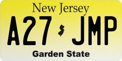 NJ license plate A27JMP