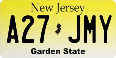 NJ license plate A27JMY