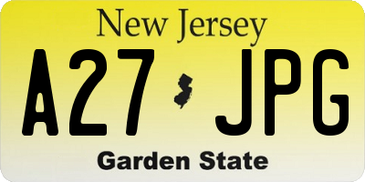 NJ license plate A27JPG