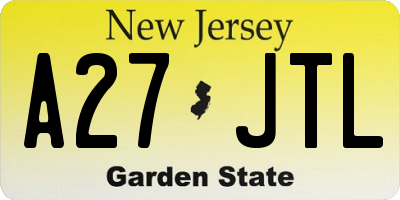 NJ license plate A27JTL