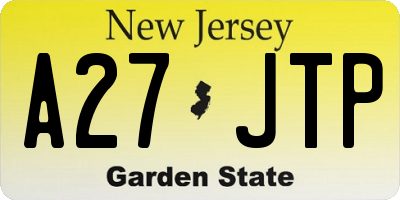 NJ license plate A27JTP