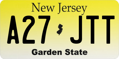 NJ license plate A27JTT