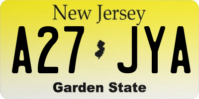 NJ license plate A27JYA