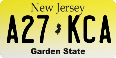 NJ license plate A27KCA