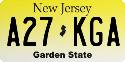 NJ license plate A27KGA