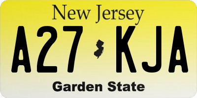 NJ license plate A27KJA