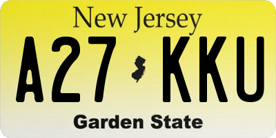 NJ license plate A27KKU