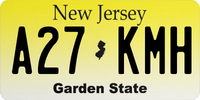 NJ license plate A27KMH