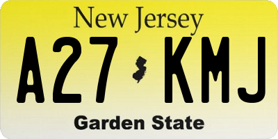 NJ license plate A27KMJ
