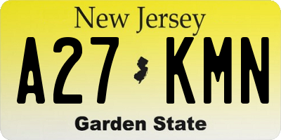 NJ license plate A27KMN