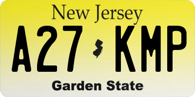 NJ license plate A27KMP