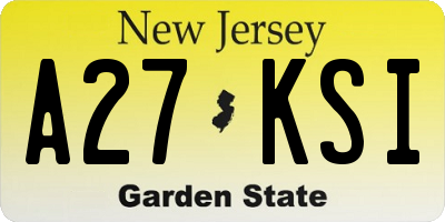 NJ license plate A27KSI