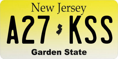 NJ license plate A27KSS