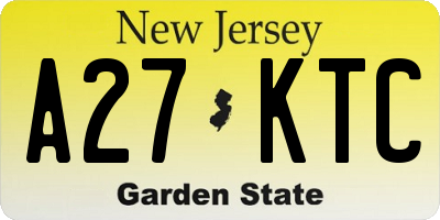 NJ license plate A27KTC