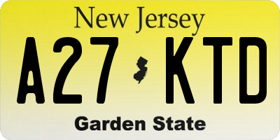 NJ license plate A27KTD