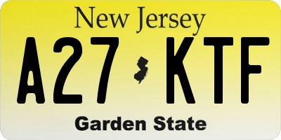 NJ license plate A27KTF