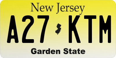 NJ license plate A27KTM
