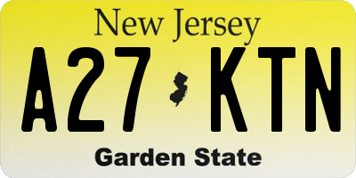 NJ license plate A27KTN