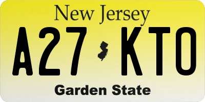 NJ license plate A27KTO