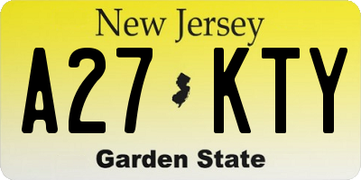 NJ license plate A27KTY