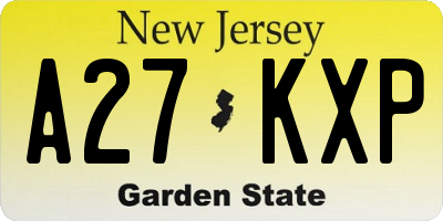 NJ license plate A27KXP