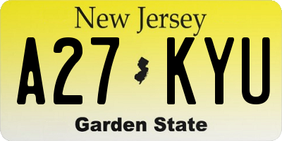 NJ license plate A27KYU